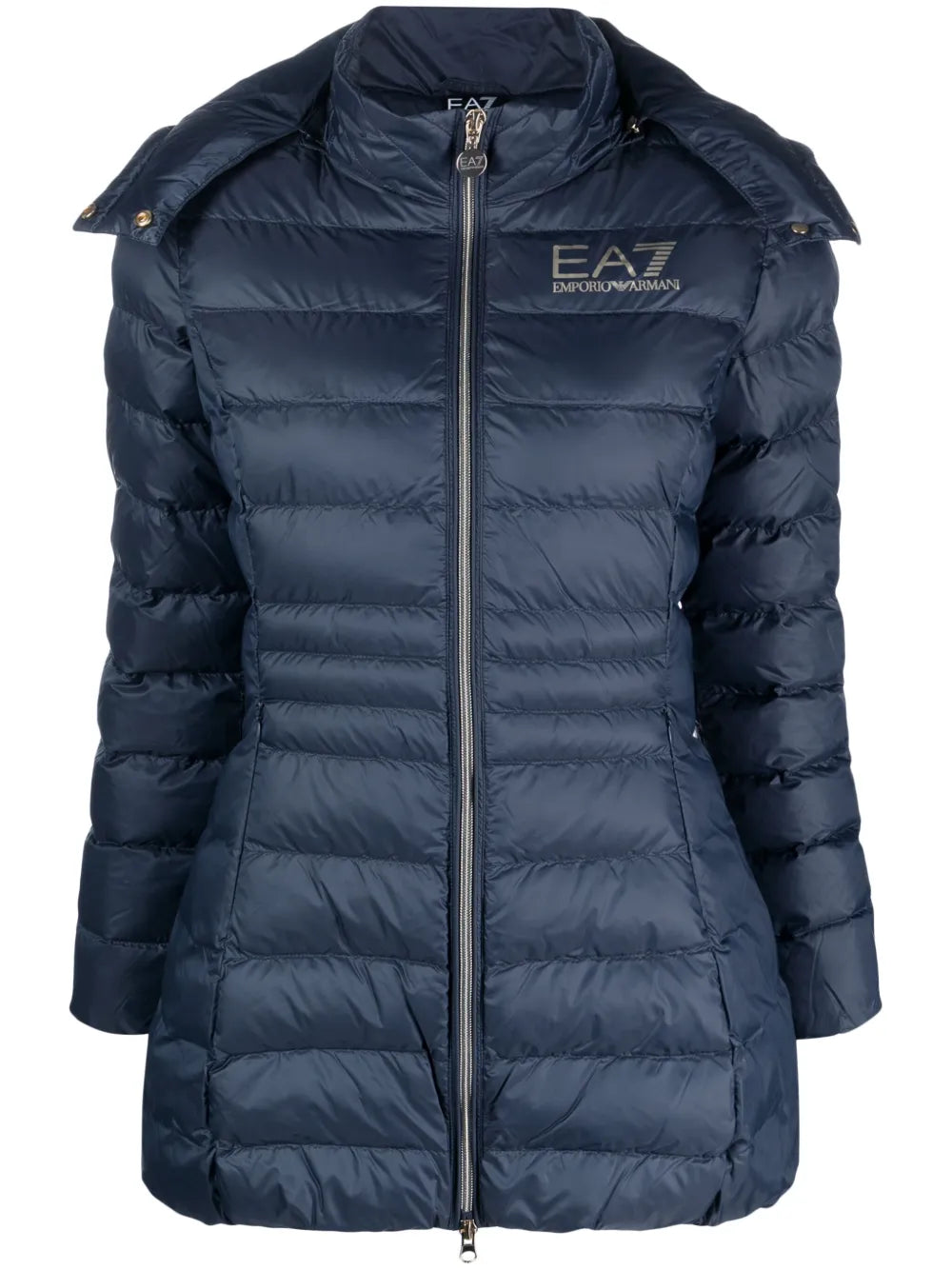 Logo-Print Hooded Padded Coat