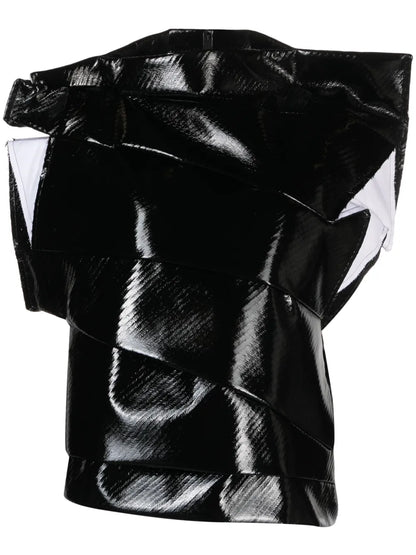 Deconstructed Faux-Leather Vest