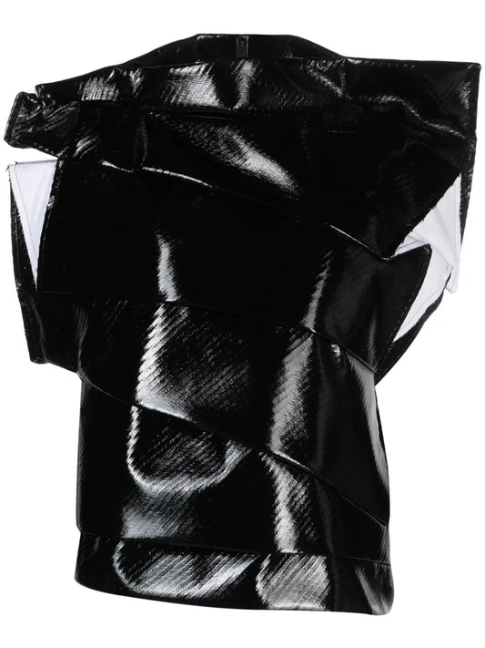 Deconstructed Faux-Leather Vest