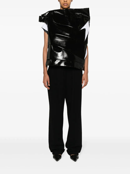 Deconstructed Faux-Leather Vest