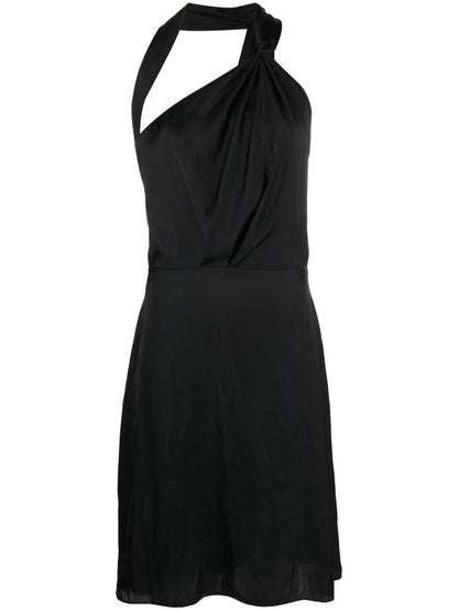 Razal Pleat-Detail Satin Midi Dress