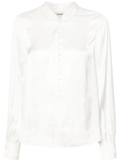 Twina Satin-Finish Blouse