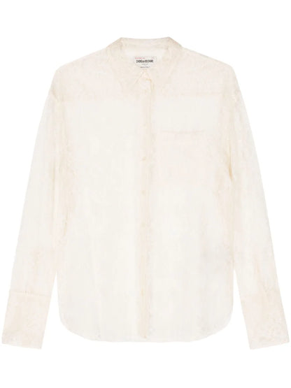 Tyrone Floral-Lace Mesh Shirt