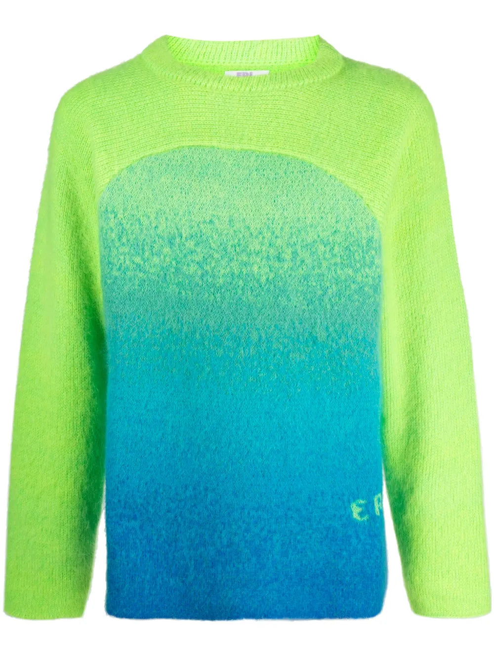Gradient Rainbow Intarsia-Logo Jumper