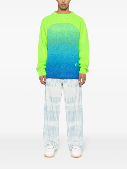 Gradient Rainbow Intarsia-Logo Jumper