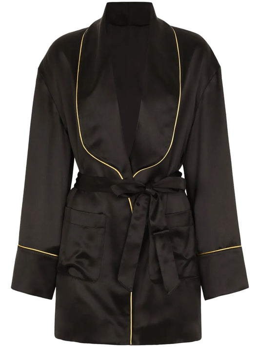 Belted Silk Blazer