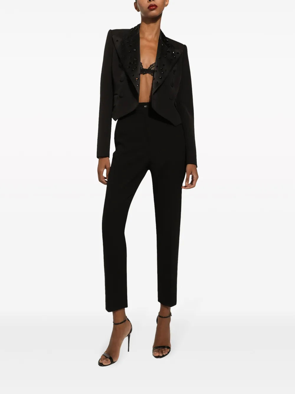 Crystal-Embellished Cropped Blazer