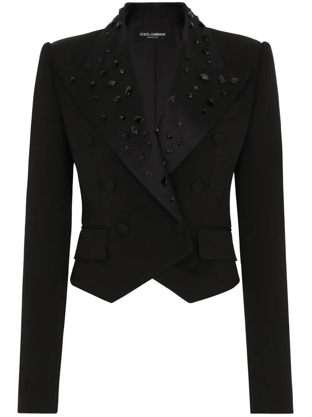 Crystal-Embellished Cropped Blazer