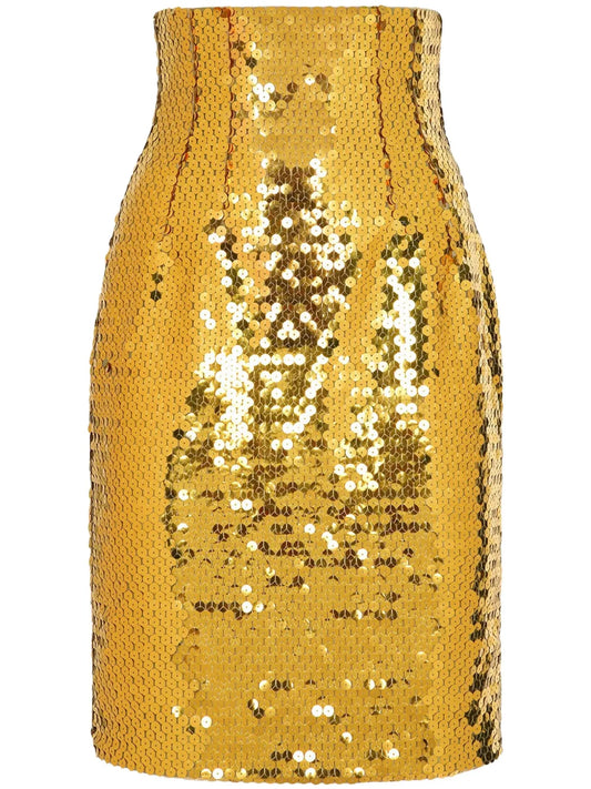 Sequin-Embellished High-Waisted Skirt