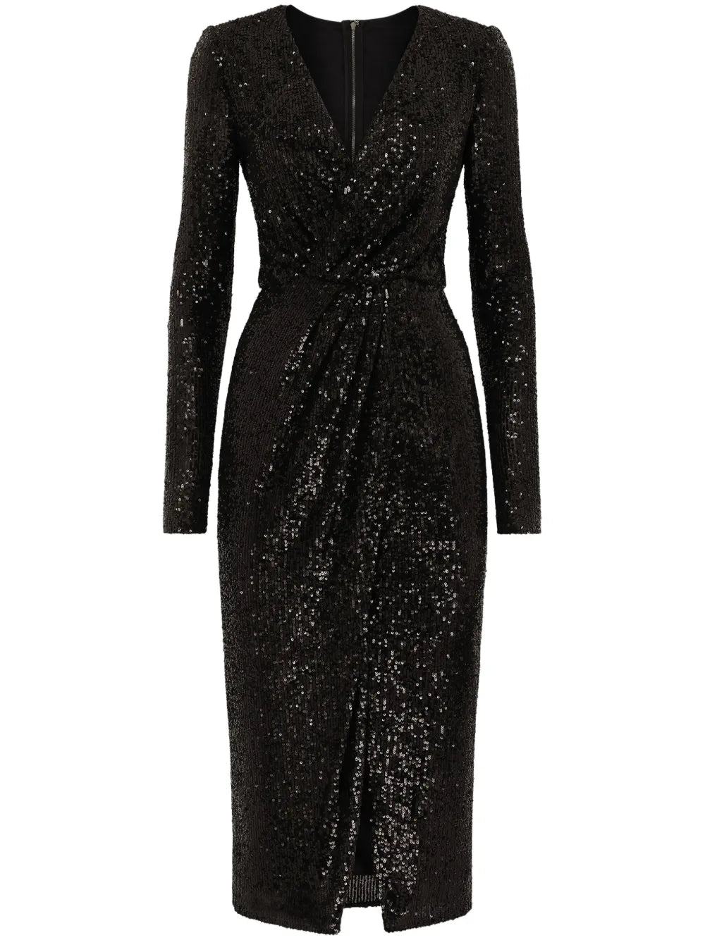 Sequin-Embellished V-Neck Minidress