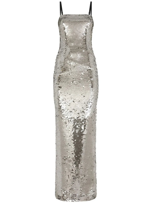 Sequin-Embellished Maxi Dress