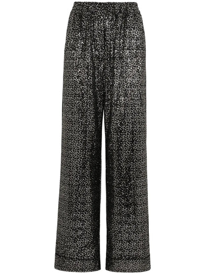 Sequinned Wide-Leg Trousers