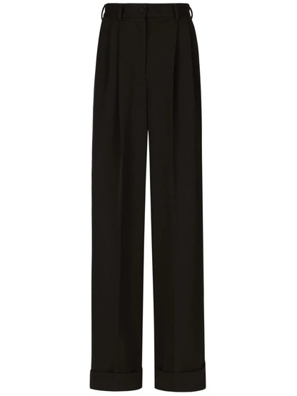 Pleated Wide-Leg Trousers