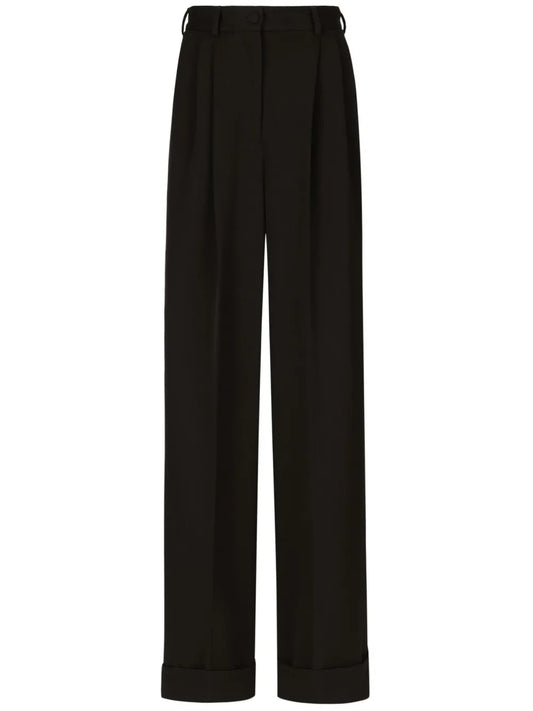Pleated Wide-Leg Trousers