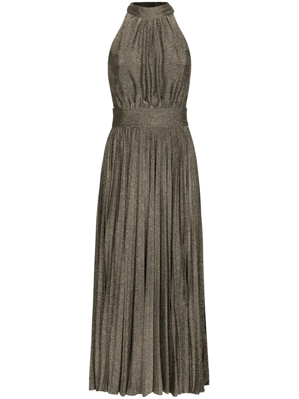 Pleated Silk Midi Dress