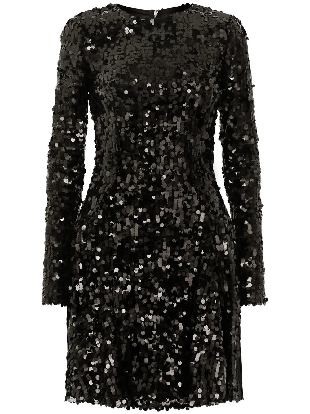 Sequin-Embellished Long-Sleeve Minidress