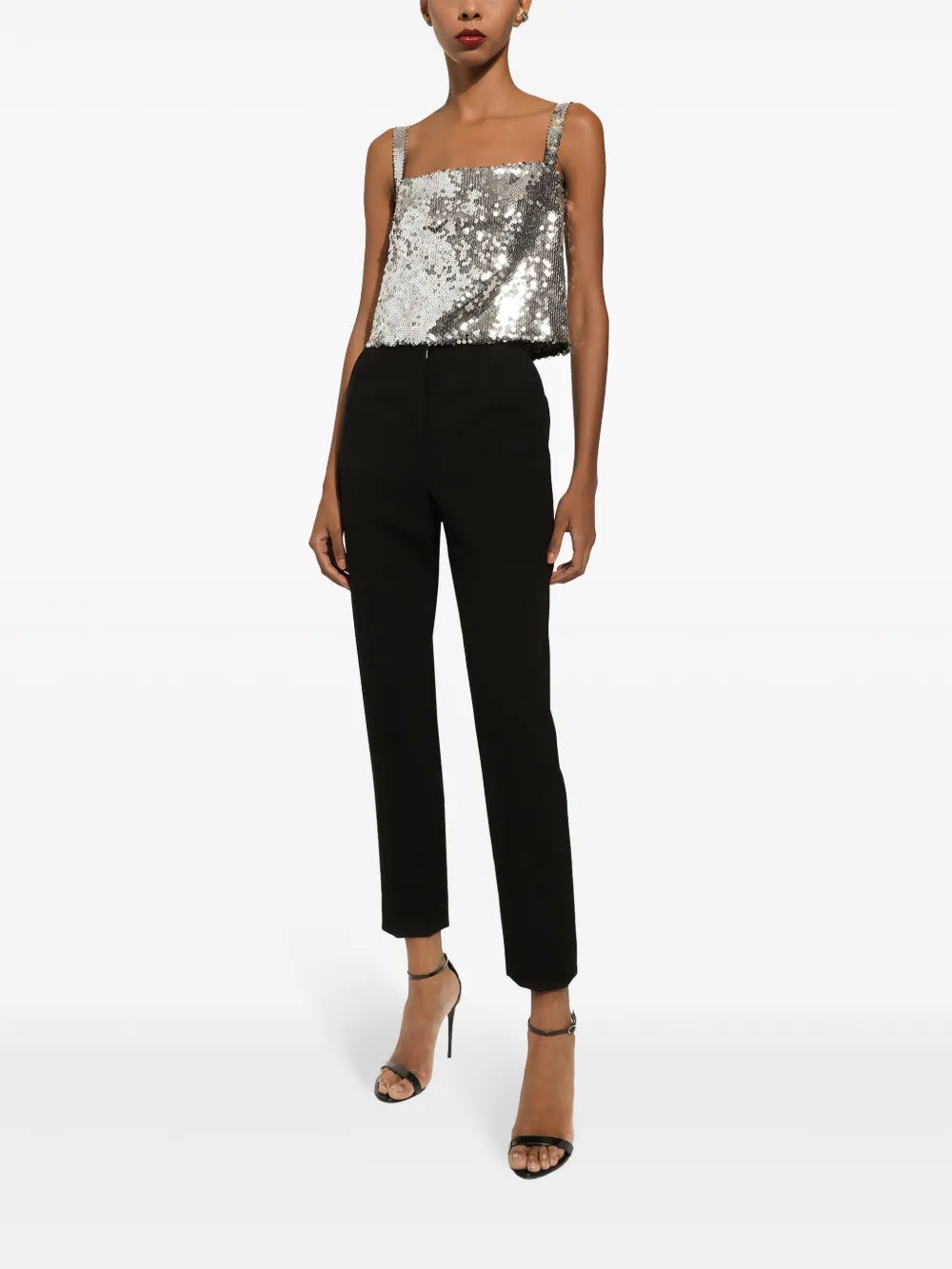 Sequin-Embellished Cropped Top