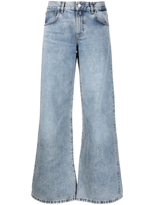 Kyoto Logo-Patch Wide-Leg Jeans
