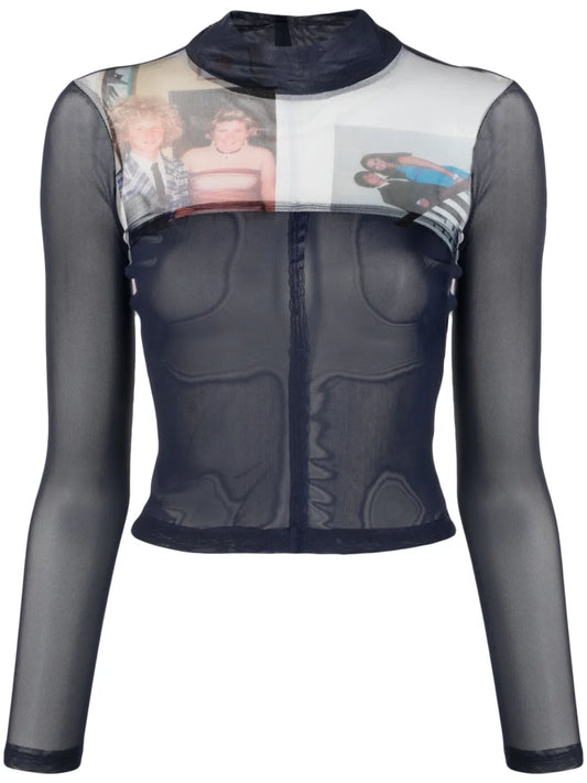 Prom Cropped Mesh Top