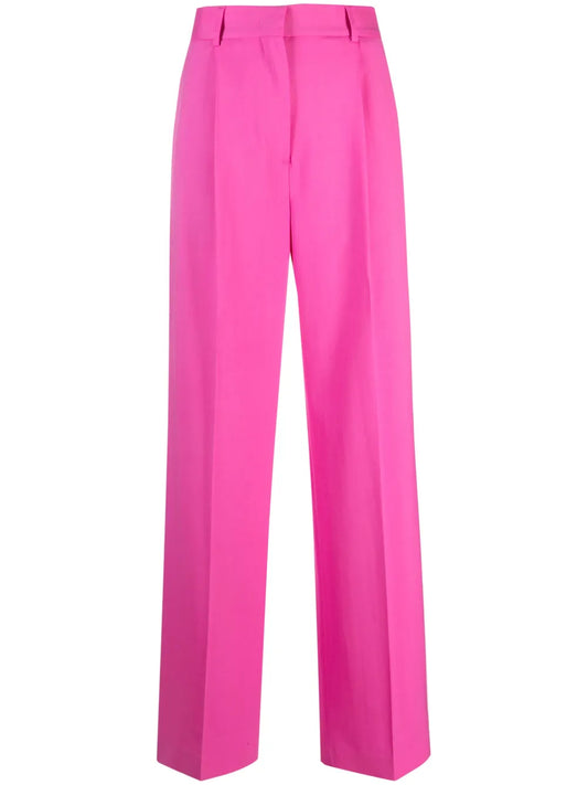 Pleated Straight-Leg Trousers
