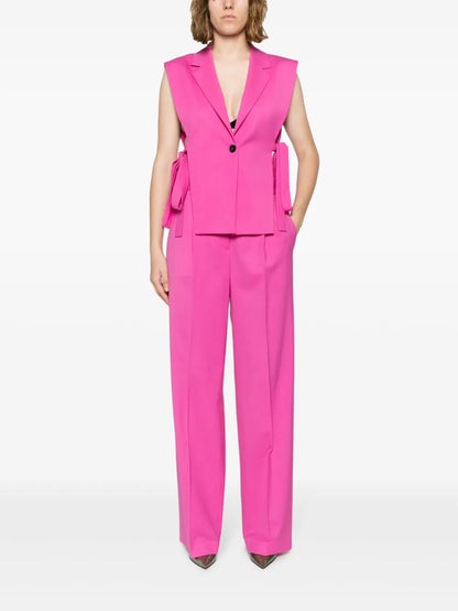 Pleated Straight-Leg Trousers