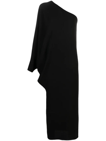 Mono One-Shoulder Asymmetric Maxi Dress
