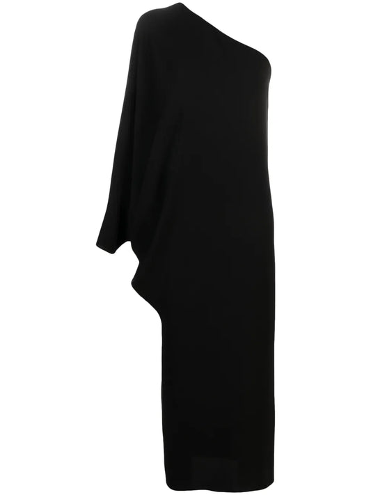 Mono One-Shoulder Asymmetric Maxi Dress