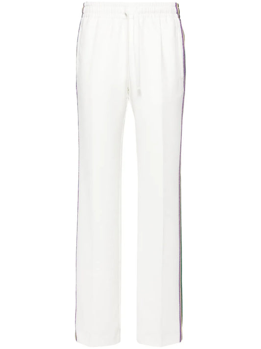 Pomy Stripe-Detail Crepe Trousers