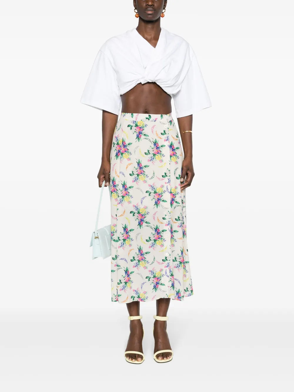 June Floral-Print Midi Skirt