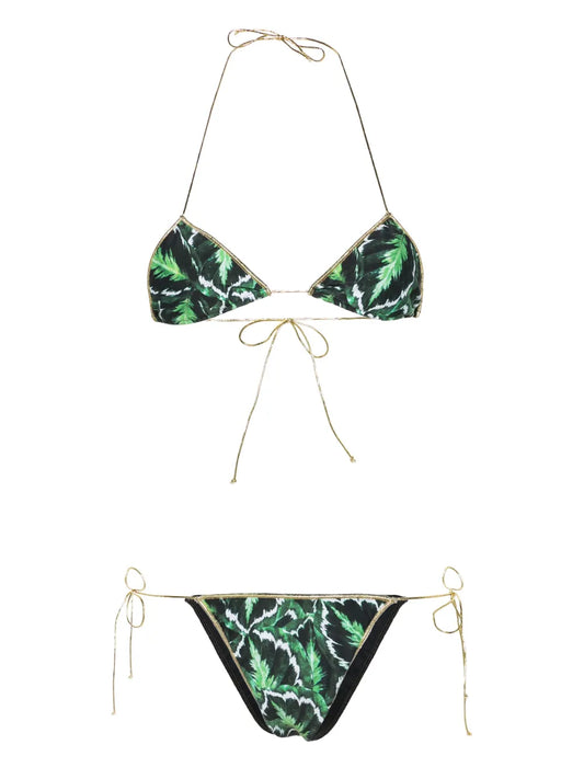 Sam Leaf-Print Bikini Set