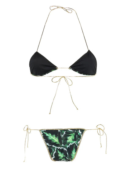 Sam Leaf-Print Bikini Set