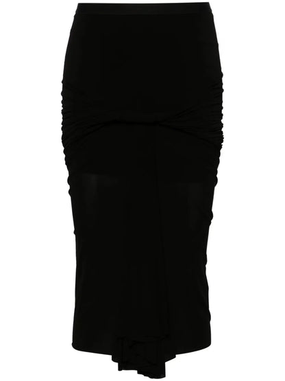 Twist-Detailing Midi Skirt