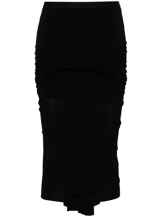 Twist-Detailing Midi Skirt
