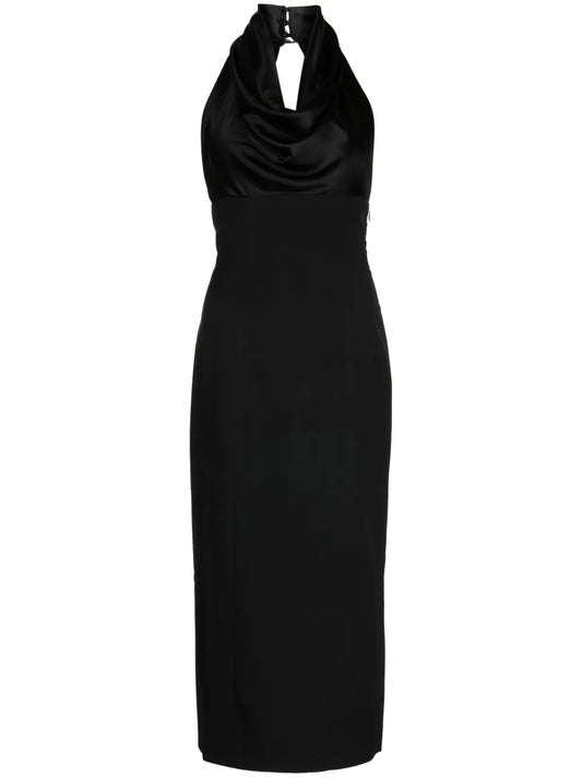 Draped-Detail Midi Dress