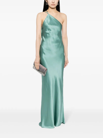 One-Shoulder Bias Gown