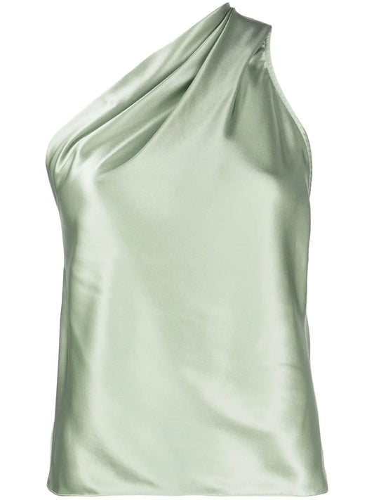 Asymmetric Halterneck Silk Top