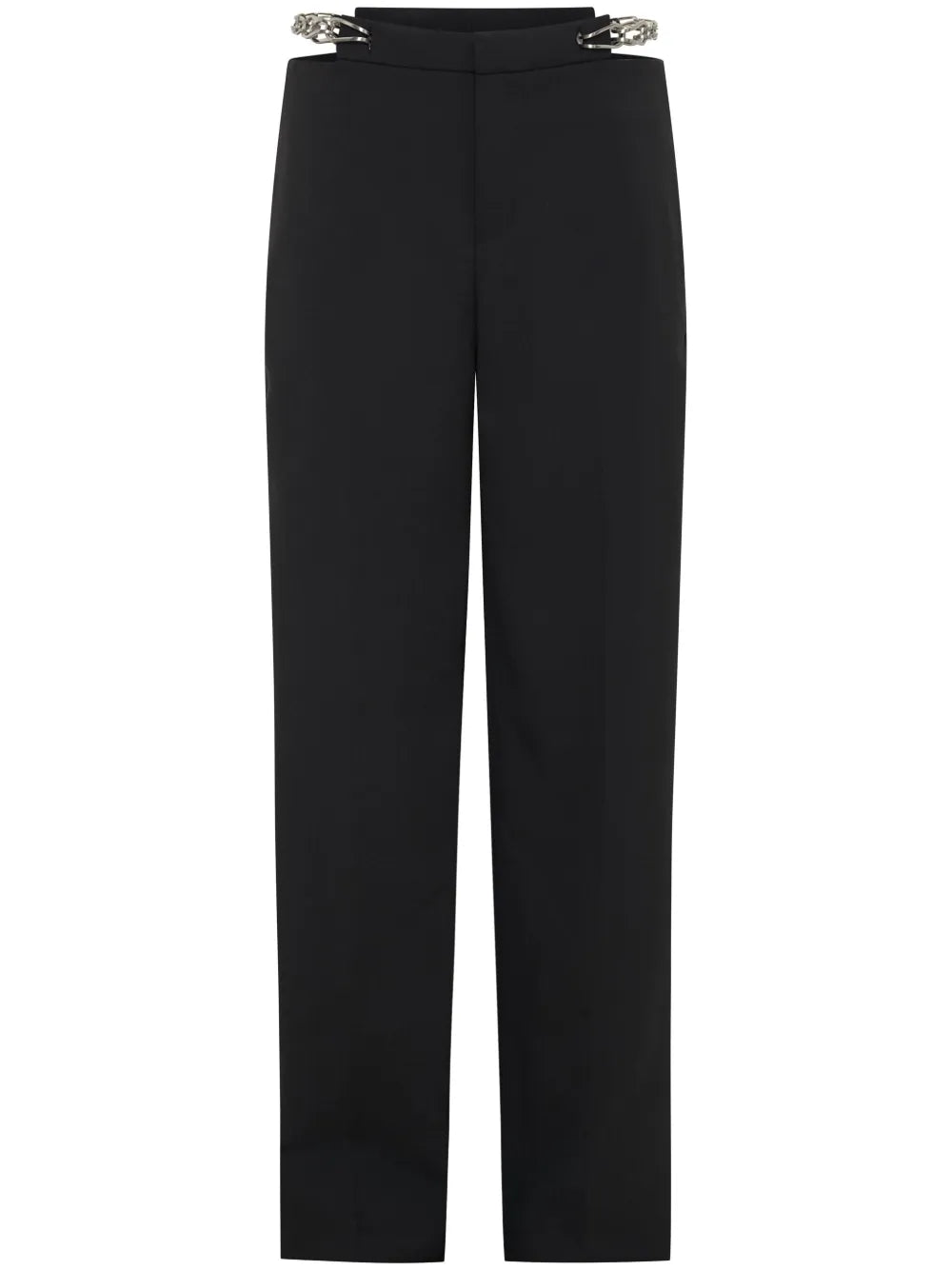 Chain-Link Wool-Blend Tailored Trousers