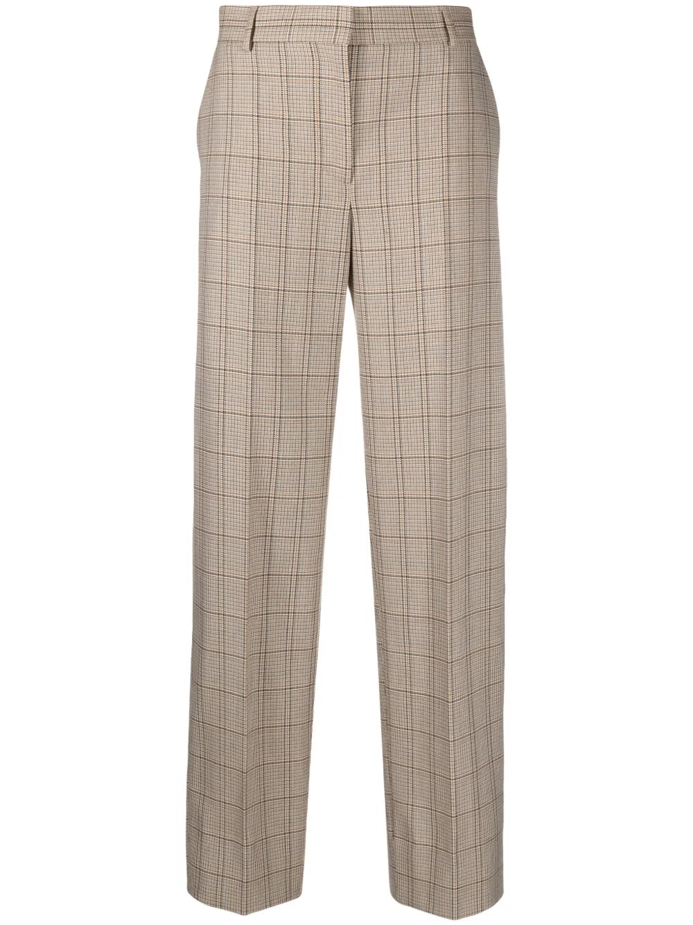Windowpane-Check Tailored Trousers