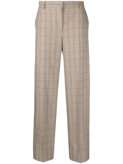 Windowpane-Check Tailored Trousers
