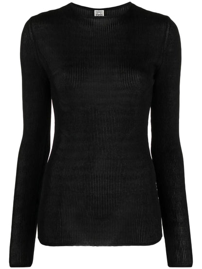 Metallic Ribbed-Knit Jumper