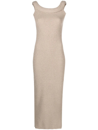 Roll Off-Shoulder Knitted Dress
