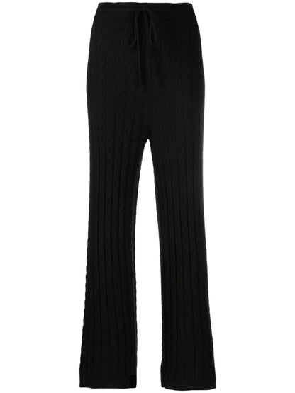 Cable-Knit Straight-Leg Trousers
