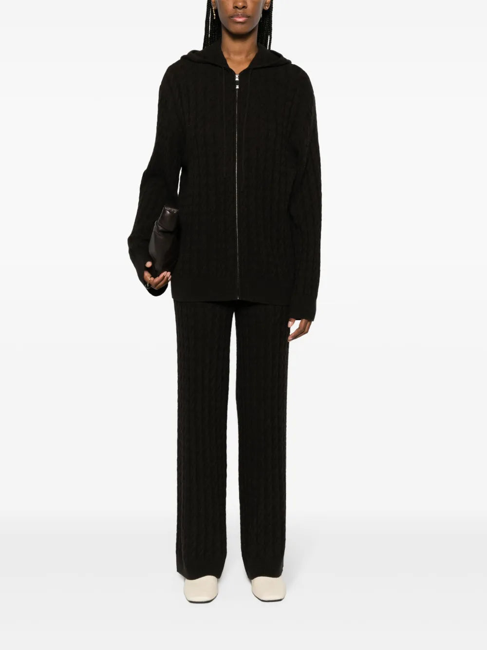 Cable-Knit Straight-Leg Trousers