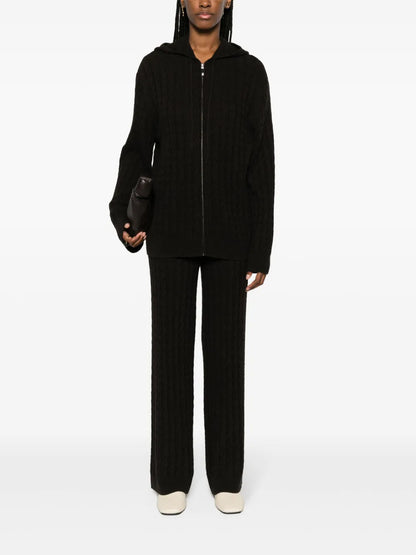 Cable-Knit Straight-Leg Trousers