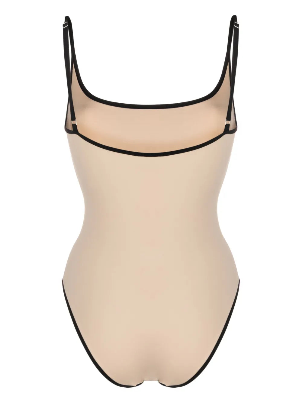 Striped-Edge Spaghetti-Strap Swimsuit