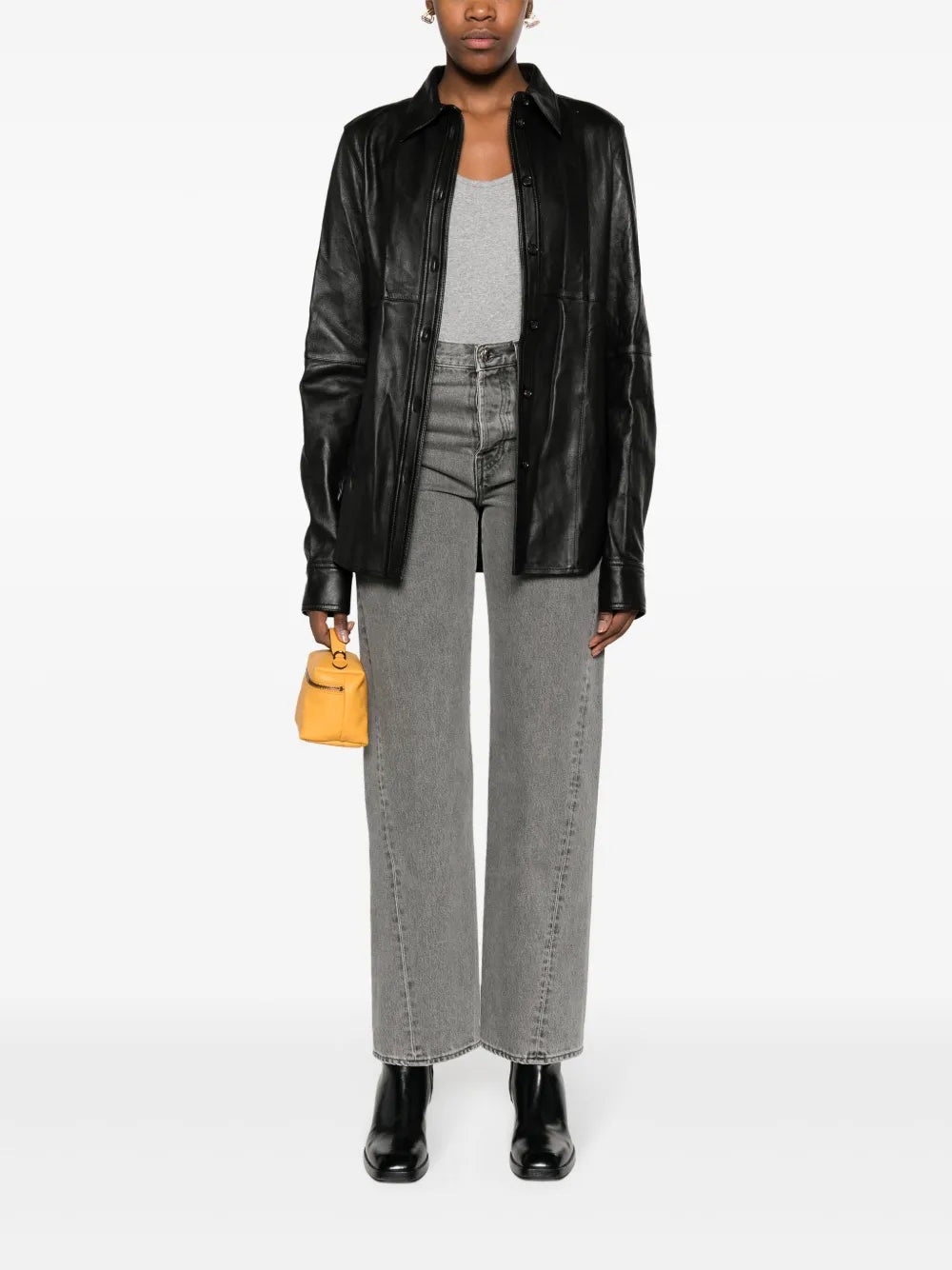 Panelled Leather Shirt