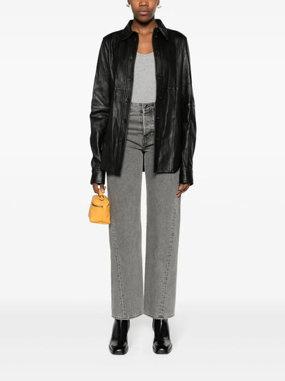 Panelled Leather Shirt