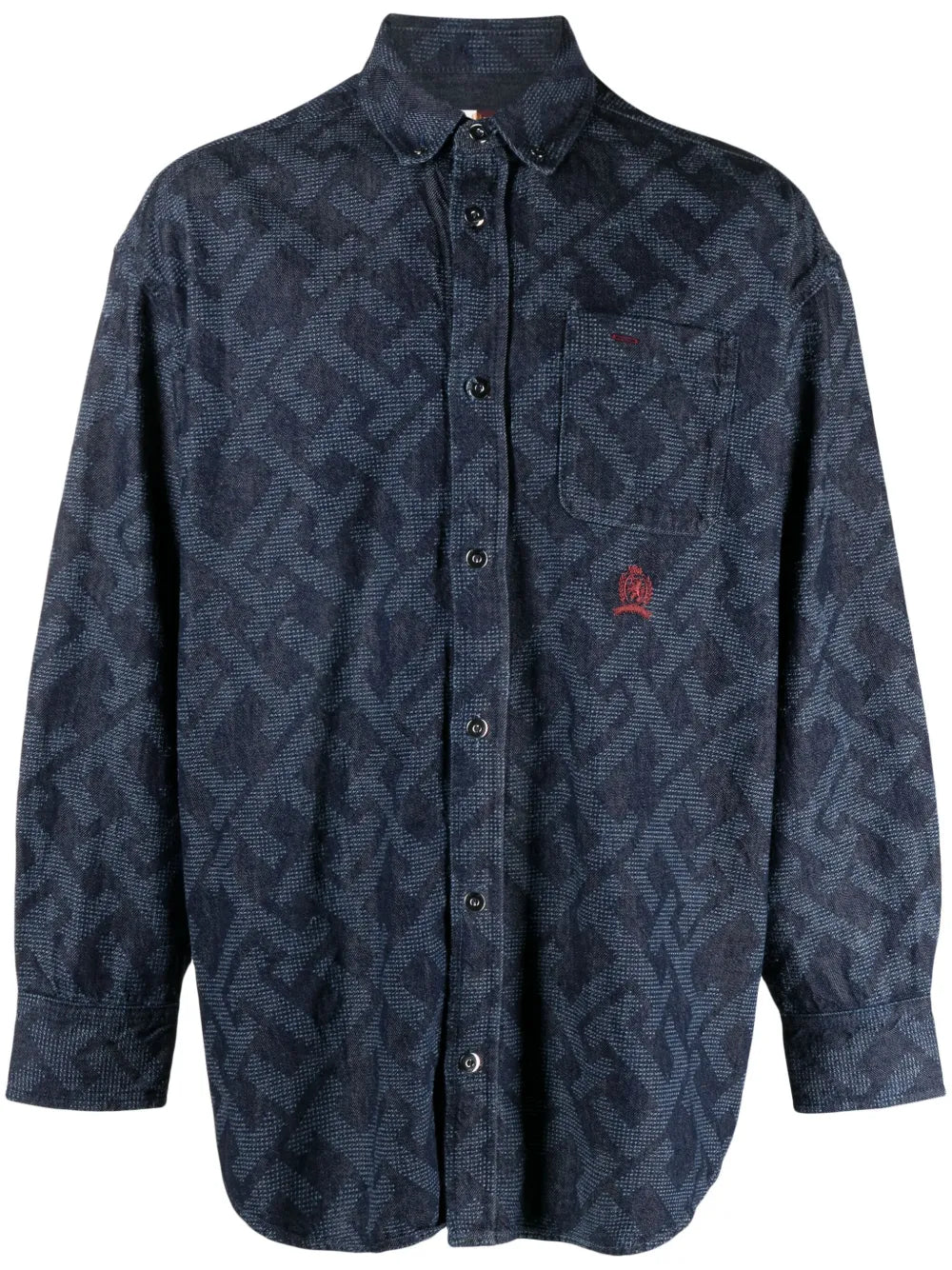 Monogram-Jacquard Denim Shirt