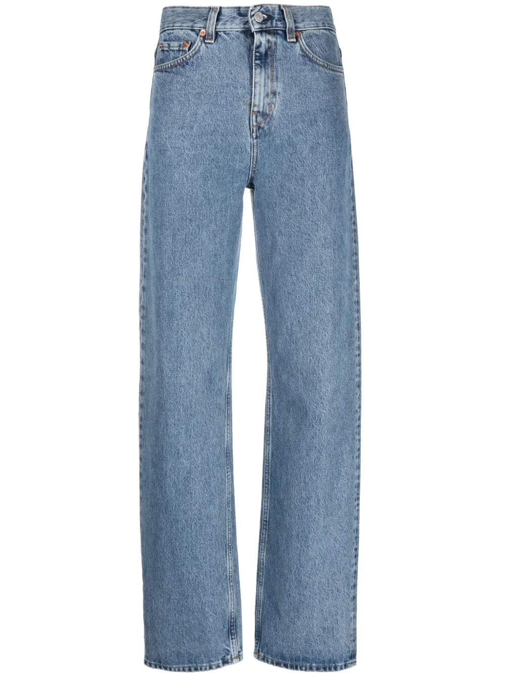 High-Waist Straight-Leg Jeans