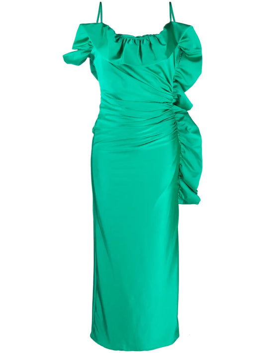 Ruffled Ruched Maxi Dress